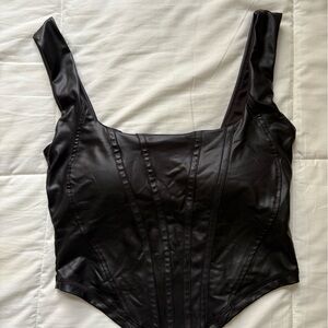 Black Leather Going out Top